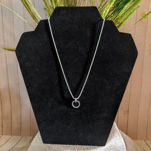 Circle Pendant Necklace Sterling Silver